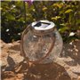 Lot de 2 boules solaires - LUMISKY - CRACK BALL CORD - H13 cm - Verre craquelé a poser - Poignée corde micro - LED blanc