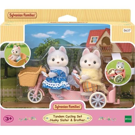 Sylvanian Families Les frères et surs husky et leur tandem