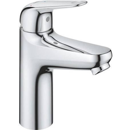 Mitigeur monocommande lavabo - GROHE Swift - 24329001 - Chromé - Taille M - Ouverture Eau Froide - Economie d'eau - Vidage clic