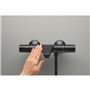Mitigeur thermostatique bain/douche - GROHE Precision Trend - 1022162432 - Noir mat - Montage mural apparent - Economie