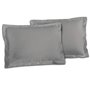 Taie d'oreiller Lovely Home 100 % coton Gris clair 50 x 70 cm