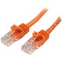 StarTech.com Câble réseau Cat5e UTP sans crochet de 2m - Cordon Ethernet RJ45 anti-accroc - M/M - Orange