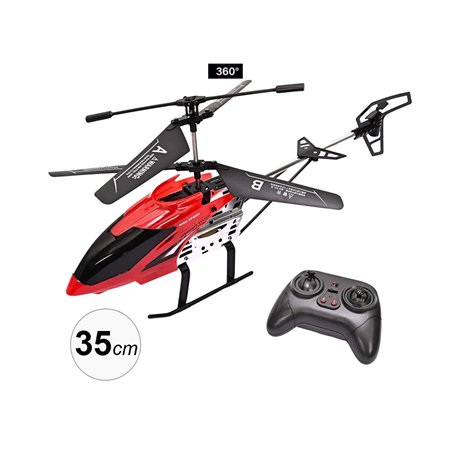 Hélicoptère télécommandé avec gyro 3.5CH 35cm - Modèle Falcon - Rouge
