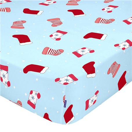 Drap housse HappyFriday XMAS Multicouleur 90 x 200 x 32 cm