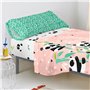 Drap housse HappyFriday Moshi Moshi Panda Garden Multicouleur 90 x 200 x 32 cm