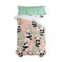 Drap housse HappyFriday Moshi Moshi Panda Garden Multicouleur 90 x 200 x 32 cm