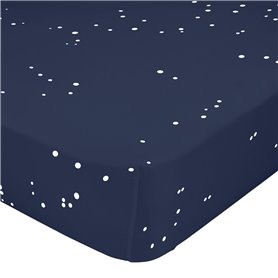 Drap housse HappyFriday Blanc Cosmos Multicouleur 140 x 200 x 32 cm