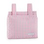 Sac organisateur pour poussette de bébé Mi bollito Rose Vichy 10 x 35 x 35 cm