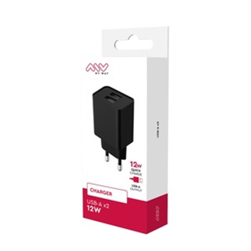 Image secondaire de Chargeur Secteur 12W 2 USB-A Noir
