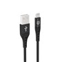 TIGER POWER LITE CABLE RENFORCE USB-A LIGHTNING 2M NOIR