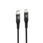 TIGER POWER LITE CABLE RENFORCE USB-C LIGHTNING 2M NOIR