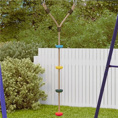 vidaXL Balançoire à câble à disque d'enfants et 4 marches multicolore