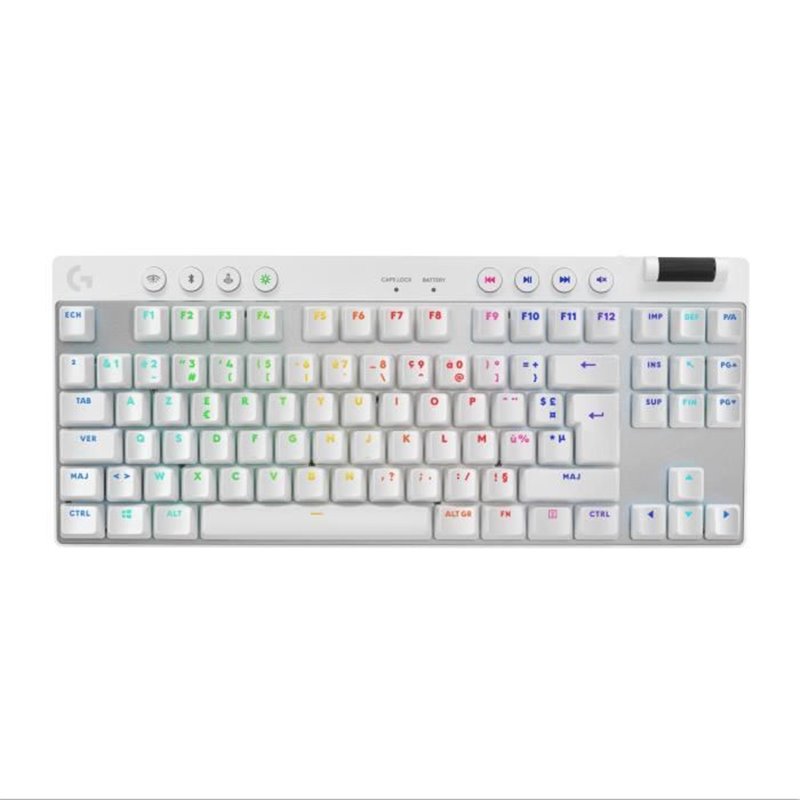 Clavier gamer - sans fil - Logitech G - G Pro X TKL Lightspeed - USB - Azerty - Blanc