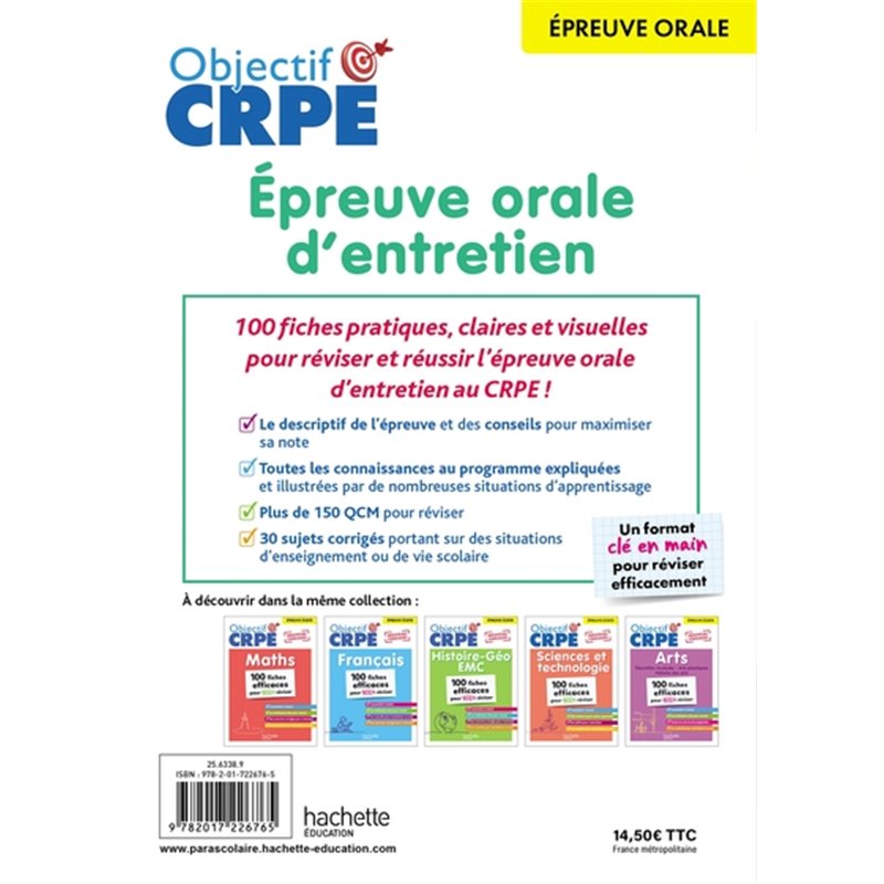 Objectif CRPE - 100 Fiches Efficaces Pour Bien Réviser - Épreuve Orale ...