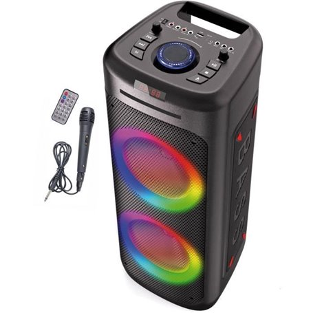 Enceinte bluetooth karaoké - INOVALLEY - MS06CD - 1000W - Bluetooth 5.0 - Lecteur CD - RGB - Radio FM - USB 2.0 - micro SD - Kar