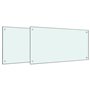 vidaXL Dosserets de cuisine 2 pcs blanc 80x60 cm verre trempé