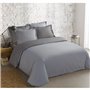 VISION - Bicolore - Housse de couette Réversible 200x200cm avec 2 taies 65x65cm -Gris/gris perle - 100% coton