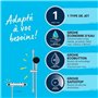 Ensemble de douche avec mitigeur thermostatique, pommeau 1 jet, barre 60cm et flexible - GROHE 34800001 - Economie d'eau