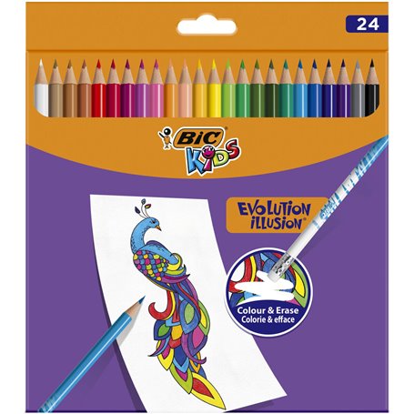 Crayons de couleur Bic 987869 Multicouleur effaçable 24 Pièces