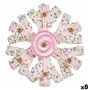 Décorations de Noël Flocons de neige Blanc Rose 17 x 6 x 17 cm (8 Unités)