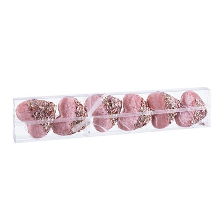 Décorations de Noël Rose Doré Polyfoam Tissu Coeurs 9 cm (6 Unités)