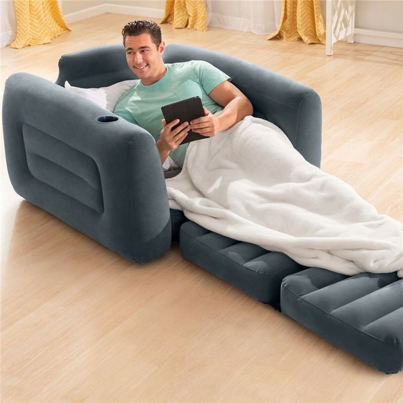 Image secondaire de Canapé lit gonflable Intex Pull-Out 177 x 66 x 224 cm Gris