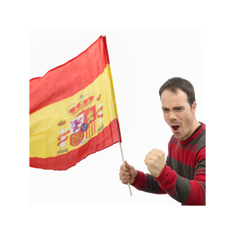 Drapeau de l'Espagne avec Bâton (60 x 90 cm)