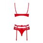 Ensemble de Lingerie en Dentelle Obsessive Heartina Rouge L/XL