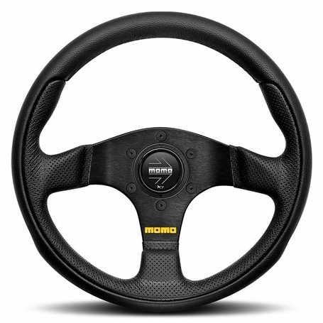 Volant Racing Momo TEAM Noir 28 cm Cuir