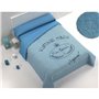 Parure de couette Hosteline MADE Bleu Lit king size 4 Pièces