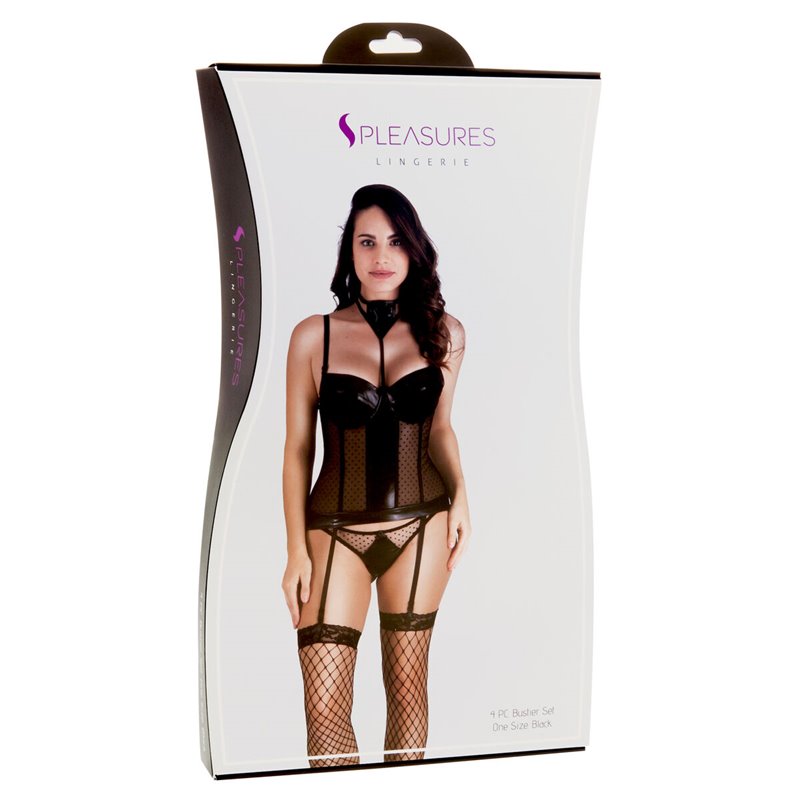 Ensemble de Lingerie S Pleasures Noir (Taille unique)