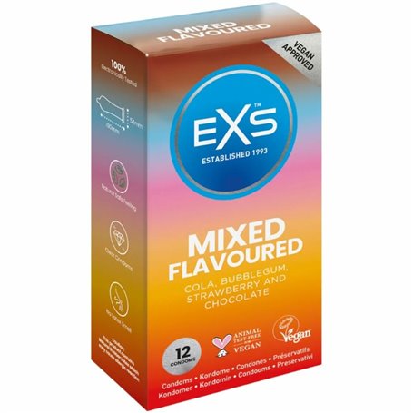 Préservatifs EXS Mixed Chocolat Queue Fraise Chewing gum 12 Unités