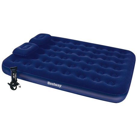 Bestway Matelas gonflabe floqué AVEC POMPE A AIR / GRAND- 2.03m x 1.52m x 22cm