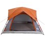 vidaXL Tente de camping de cabine 4 personnes gris orange imperméable