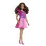 Barbie-Barbie Fashionistas 225-Poupée ronde cheveux bruns et robe rose HRH22