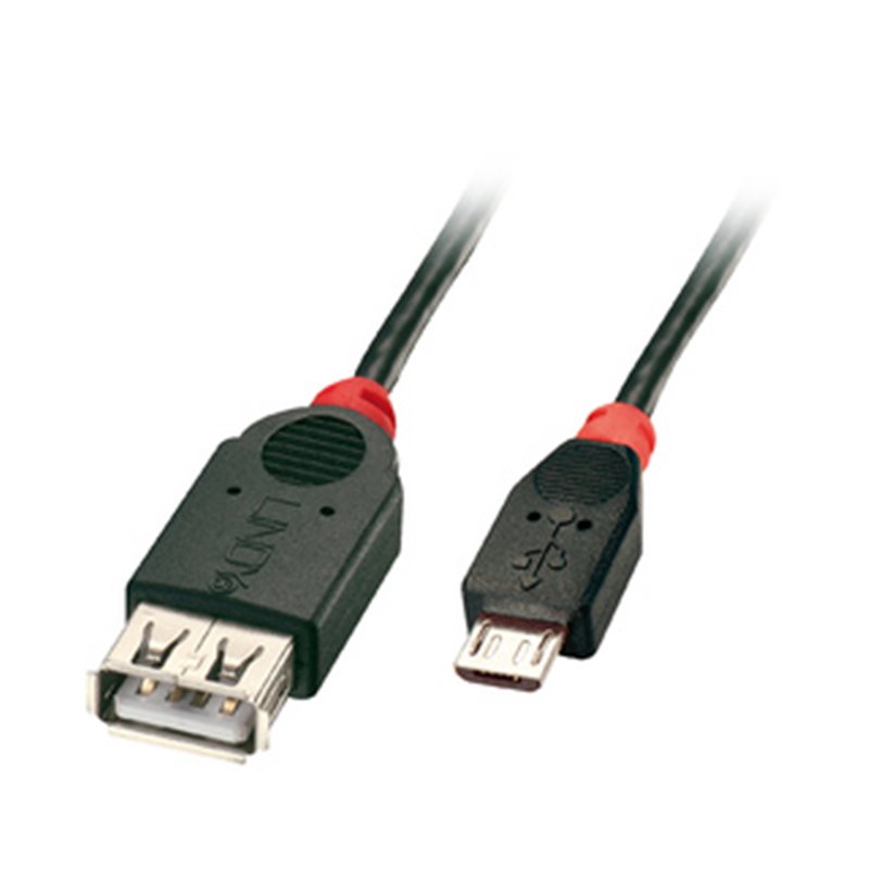 Lindy 31935 câble USB 0,5 m USB 2.0 Micro-USB B USB A Noir, Rouge