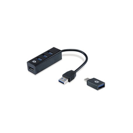 Conceptronic HUBBIES04B hub & concentrateur USB 3.2 Gen 1 (3.1 Gen 1) Type-A 5000 Mbit/s Noir