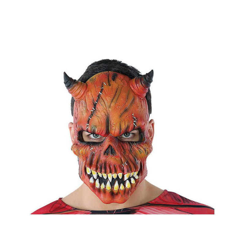 Masque Halloween Démon Squelette Rouge (21 X 25 cm)