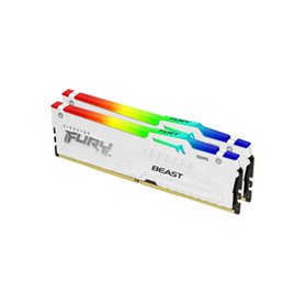 Kingston Technology FURY Beast 32 Go 5600 MT/s DDR5 CL36 DIMM (Kits de 2) White RGB EXPO Kingston Technology FURY Beast 32 Go 5600 MT/s DDR5 CL36 DIMM (Kits de 2) White RGB EXPO