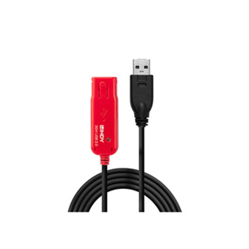 Lindy 42923 câble USB 30 m USB 2.0 USB A Noir, Rouge