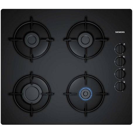 Siemens EO6B6PB10 plaque Noir Intégré Gaz 4 zone(s)