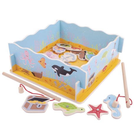 BIGJIGS Wooden Magnetic Fish Game