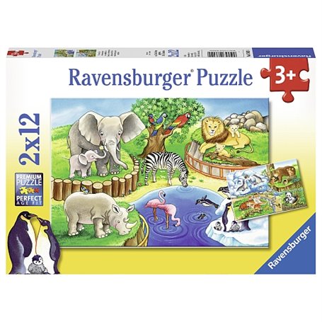 Ravensburger Puzzles 2X12 P - Les Animaux Du Zoo
