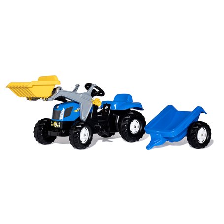 Rolly Toys Tracteur a pedales + remorque rollyKid New Holland