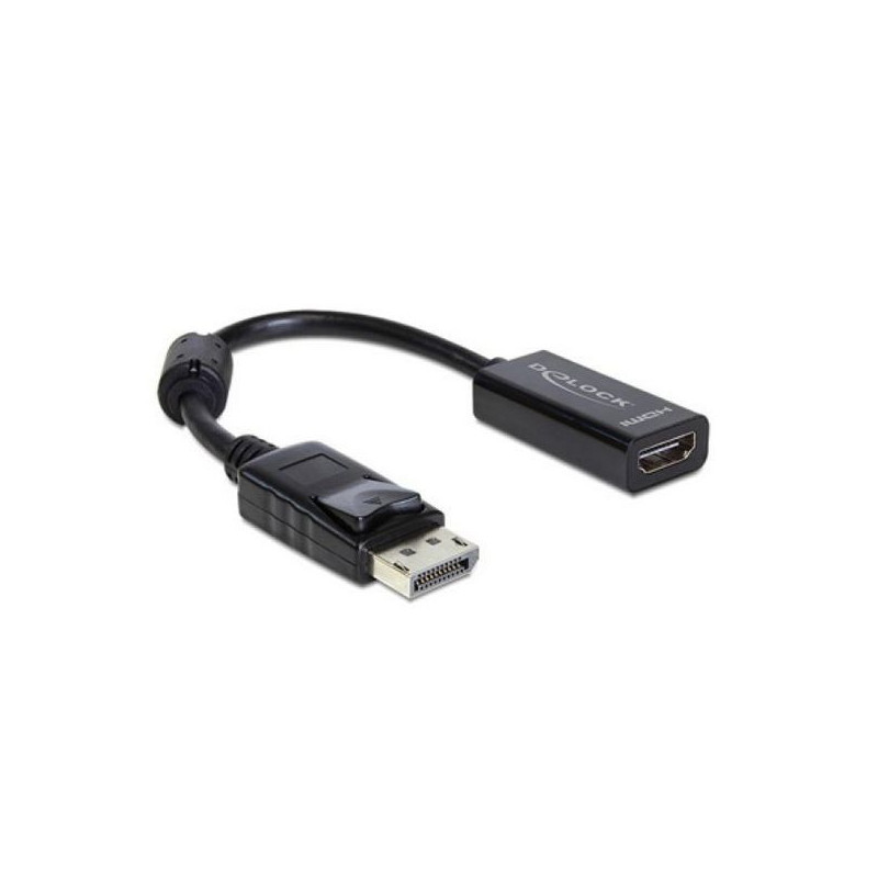 Adaptateur DisplayPort vers HDMI DELOCK Adaptador DisplayPort > HDMI 13 cm Noir