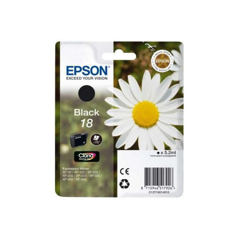 Cartouche d'encre originale Epson C13T18014010 Noir