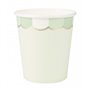 Gobelets festonnes 200 ml vert pastel x 8