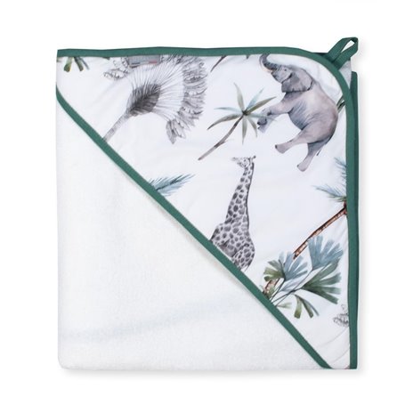 Grande cape de bain en coton et bambou- Safari