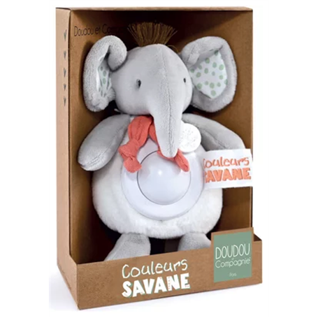 Veilleuse Elephant aux couleurx de la savane