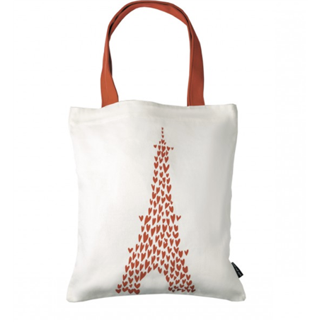Tote Bag J aime Paris Tour Eiffel Coeurs